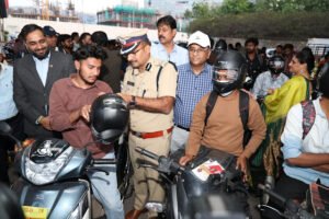 Helmet Distribution Drive Held in Hyderabad to Promote Road Safety