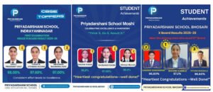Priyadarshani Group of Schools announce 100% success in class 10th CBSE board results across its Pune campuses